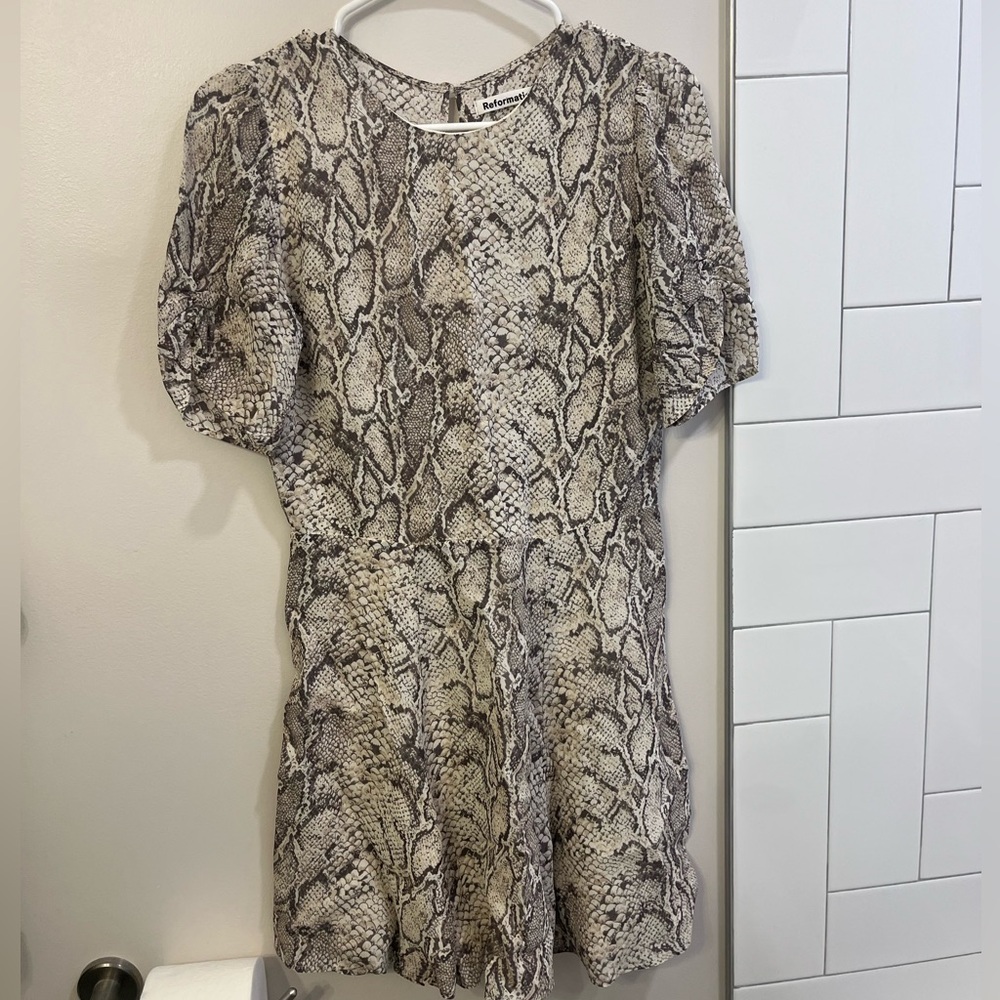 Reformation Dress - Snake/Alligator Print - Gracie Minidress